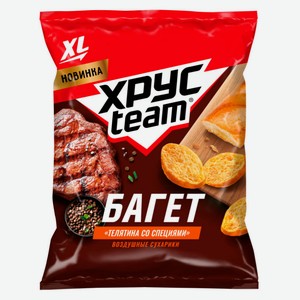 Сухарики воздушные Хрусteam Багет Телятина со специями, 100 г