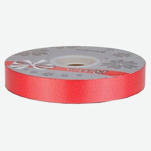 Лента флористическая полипропилен «Азалия Декор» красный для цветов и подарков 20 мм х 91 м, 1 шт