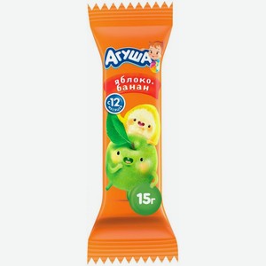 Фруктовый батончик Агуша Полезный Перекус Яблоко-Банан с 12 месяцев 15г