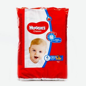Подгузники Huggies Classic №4 7-18кг 14шт