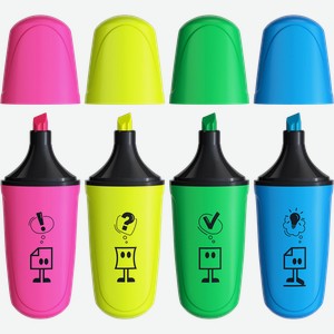 Набор текстовыделителей BERLINGO Textline HL100 мини, 4 цвета, 1–5мм