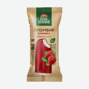 Мороженое Село Зеленое Пломбир Фермерский Клубника 70г Эскимо
