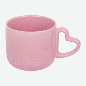 Фарфоровая кружка с ручкой сердце Гранд-Трейд 360мл