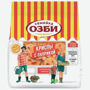 Чипсы хлебные Семейка Озби Криспы с паприкой, 100г