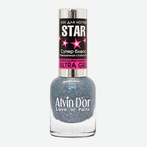 ALVIN D’OR Лак для ногтей STAR Супер Блеск, 08 Сине-серебряный