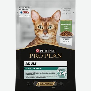 Корм влажный Pro Plan Adult с ягненком для взрослых кошек 85г, 85 г