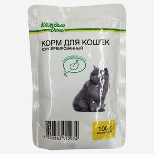 Корм для кошек «Каждый День» с курицей в соусе, 100 г