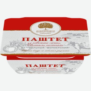 Паштет печеночный ДОБРИНСКОЕ Фермерский, из говяжьей печени с вялеными томатами, 100г