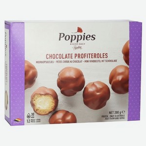 Профитроли Poppies из заварного теста с кремовой начинкой замороженные, 200г