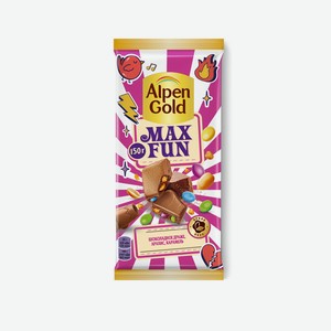 Шоколад Молочный  альпен Гольд Максфан  С Арахисом, Шоколадн