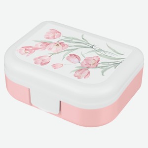 Ланч-бокс Phibo розовый Цветы, 1 л