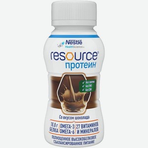 Смесь Nestle Resource Protein со вкусом шоколада с высоким содержанием белка сбалансированная 200мл, 216 г