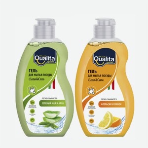 Средство для мытья посуды QUALITA зел.чай-алоэ/лимон-апельсин 500мл