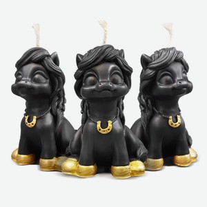 VENEW Свеча лошадь декоративная, набор, 3 шт х 7 см