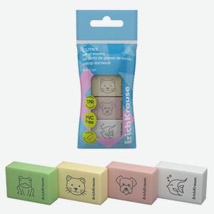 Набор ластиков ErichKrause Cuties, 4 шт