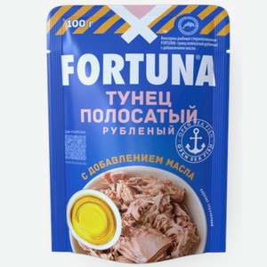 Тунец Fortuna полосатый рубленый с добавлением масла, 100г, 100 г