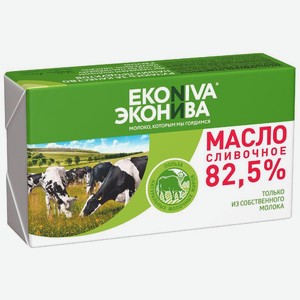 Масло сливочное ЭкоНива Традиционное 82.5% БЗМЖ 350г, 350 г