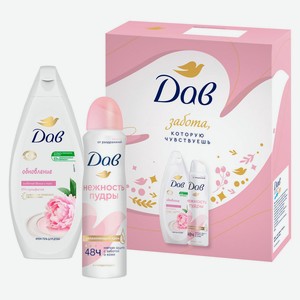 Набор подарочный «Дав» Обновление для женщин, Гель для душа для тела 250 мл + Дезодорант от пота и запаха 150 мл