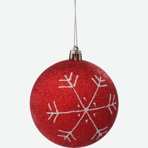 Шар блестящий со снежинкой 8см в ассортименте