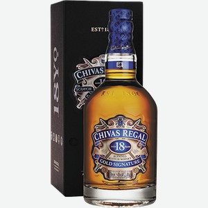 Виски Chivas Regal, 18 летней выдержки, в подарочной упаковке 0.7 л