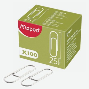 Скрепки Maped с отгибом 25 мм, 100 шт