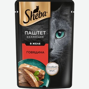Влажный корм Sheba для кошек паштет с говядиной 75г, 75 г