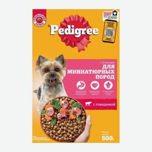 Корм Педигри Д/собак Мин. Пород Сухой Говядина 500г