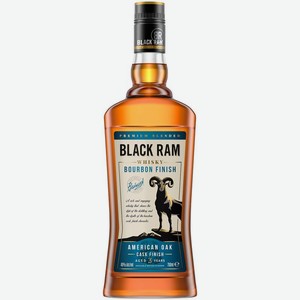 Виски Black Ram Bourbon Finish 3-летний купажированный 40%, 700мл