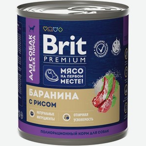 Корм для собак Brit баранина с рисом, 750г