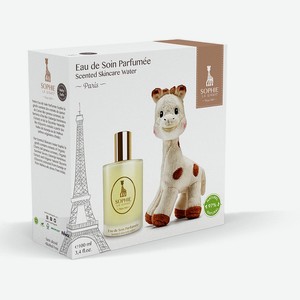 SOPHIE LA GIRAFE Набор Eau De Soin Parfumee c мягкой игрушкой, Душистая вода 100 мл + мягкая игрушка 17 см