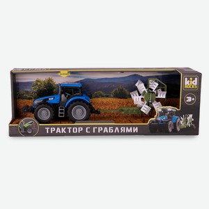 Машинка-трактор инерционная Kid Rocks с граблями со светом и звуком