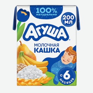 Каша Агуша молочно-злаклвая груша банан с 6 мес. БЗМЖ 200 мл