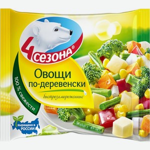 Смесь овощная 4 Сезона Овощи по-деревенски быстрозамороженная 400г, 400 г
