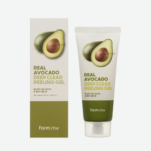 Отшелушивающий гель - скатка для лица с экстрактом авокадо FarmStay Real Avocado Tea Deep Clear Peeling Gel 100мл