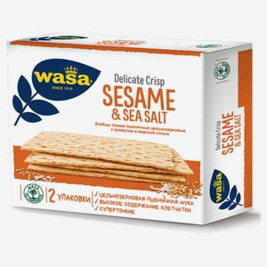 Хлебцы Wasa тонкие пшеничные цельнозерновые с кунжутом и морской солью Швеция, 190 г
