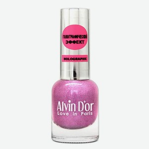 ALVIN D’OR Лак для ногтей HOLOGRAPHIC, 28 Розовая карамель