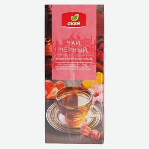 Чай черный ОКЕЙ роза, шиповник, гибискус с ароматом персика