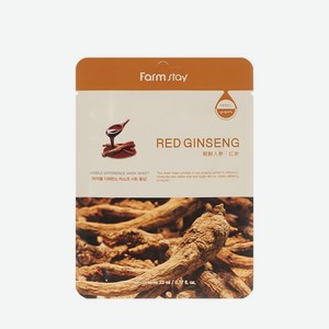 Тканевая маска для лица с экстрактом красного женьшеня FarmStay Red Ginseng 23мл