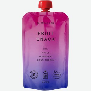 Пюре Nutrino Lab фруктовое яблоко, черника, вишня 200г, 200 г