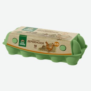 Яйцо куриное Село Зелёное Деревенское С0 700 г 10 шт. цвет в ассортименте