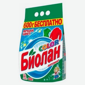 Стиральный порошок Биолан Автомат Колор, 2,4кг.