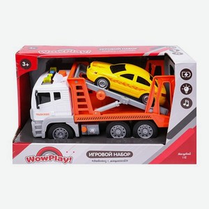 Набор Автовоз 1:12 со светом звуком и машинкой WowPlay!