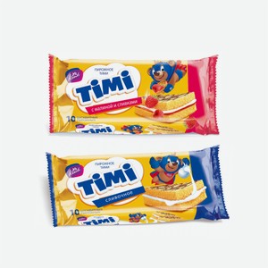 Пирожное ТИМИ малина-сливки/сливочное 330г
