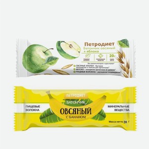 Батончик овсяный ПЕТРОДИЕТ банан/яблоко 20г