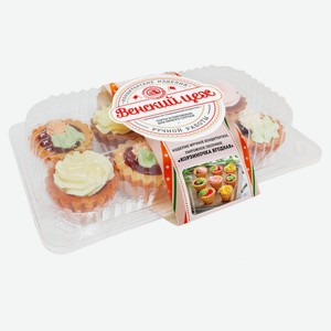 Пирожные песочные «Венский Цех» Корзиночка ягодная охлажденное набор 8 шт, 260 г