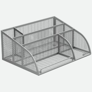 BRAUBERG Подставка-органайзер  Germanium  5 секций, Серебряный