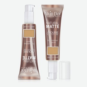 ALVIN D’OR Тональный крем-мусс для лица  Natural matte mousse , тон 04 warm beige (тёплый бежевый)