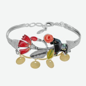 TARATATA Браслет Folk, полимерная глина, смола, стразы, блестки, 1 шт