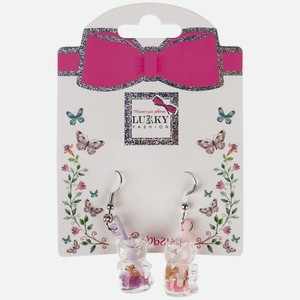 LUKKY Серьги-гвоздики с подвеской Мишки-коктейли, 1 шт