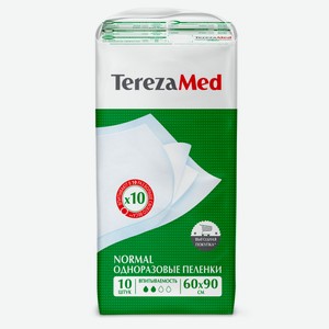 Пеленки урологические для взрослых TerezaMed Normal одноразовые впитывающие 2 капли 60х90 см, 10 шт